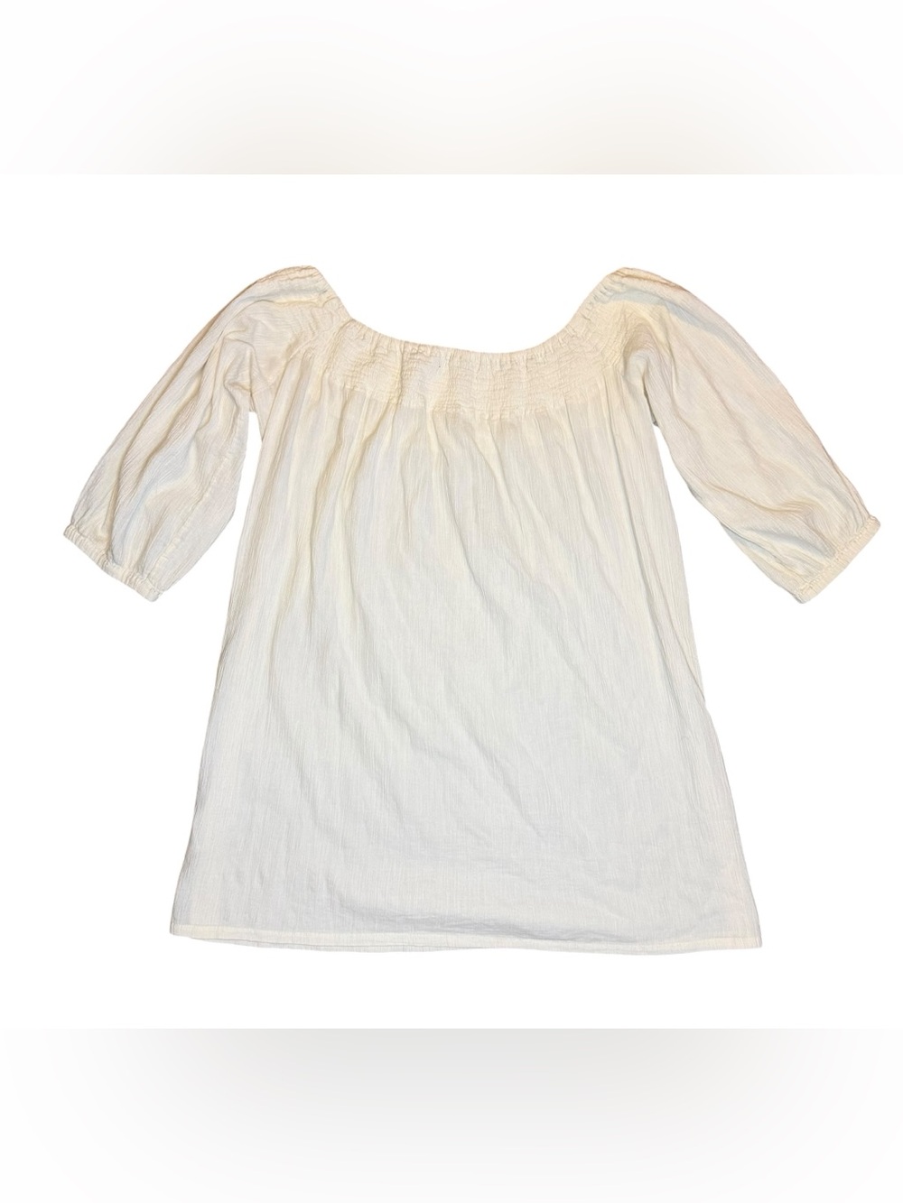 French Connection Ivory White Gauze Peasant Top Boho Off Shoulder Cottagecore S - Picture 3 of 7